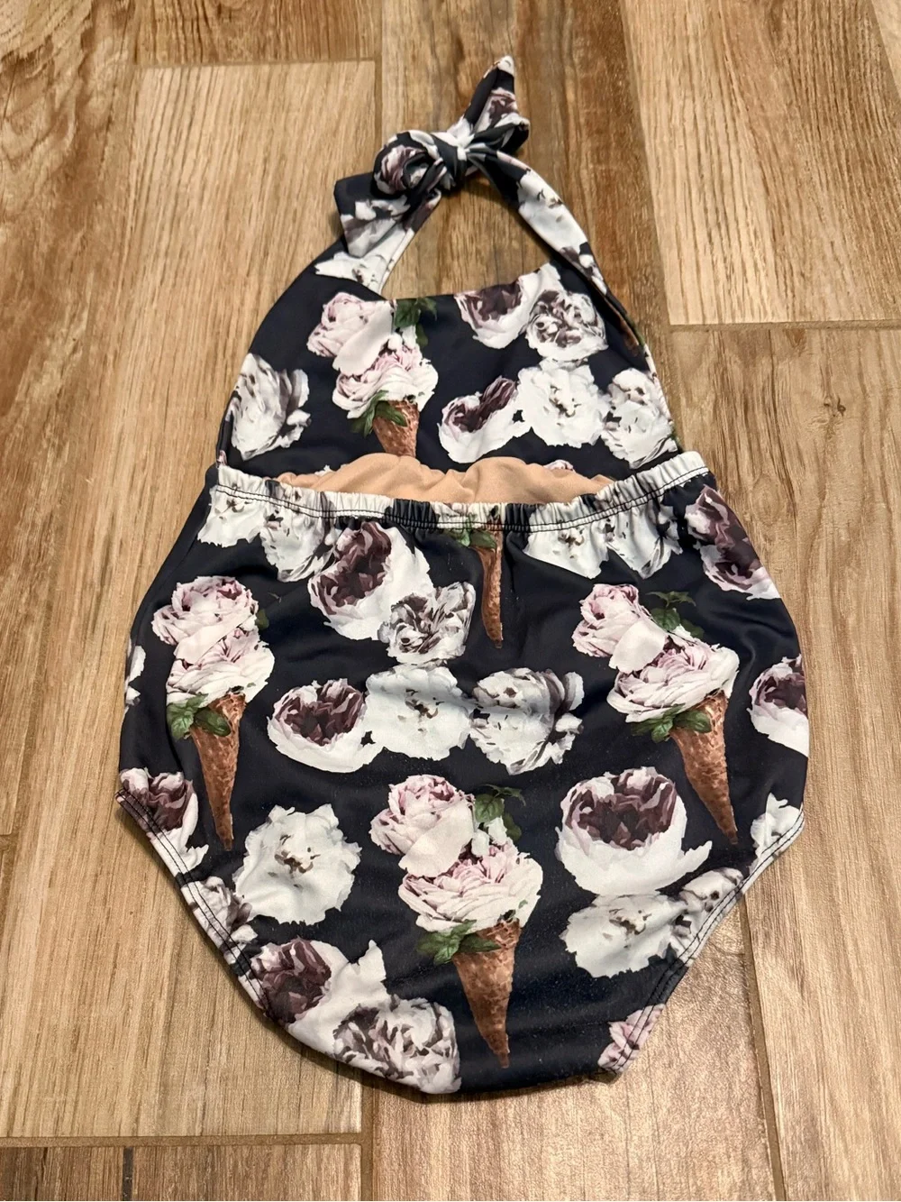 Kortni Jeane Ice Cream Floral Romper Swimsuit